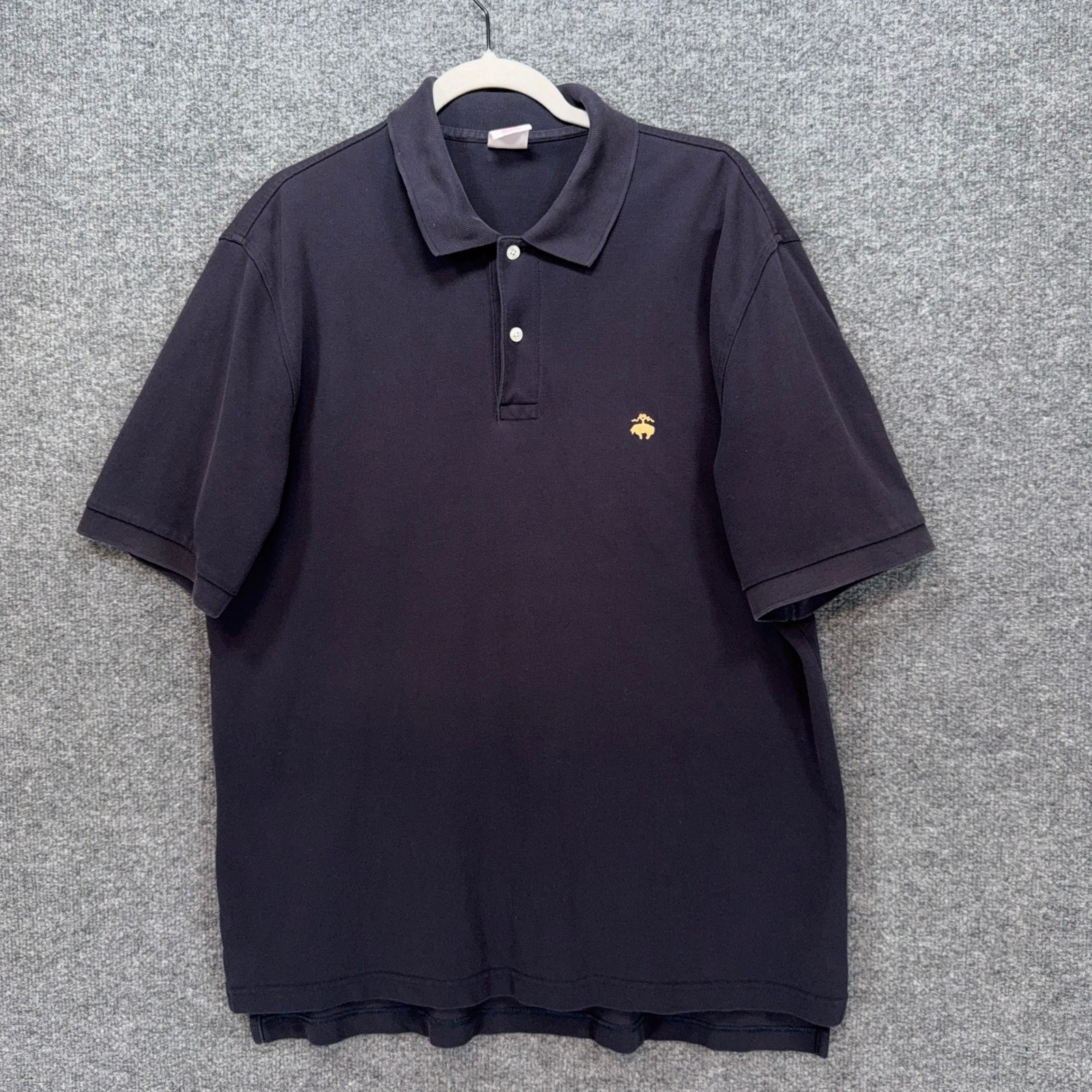 Brooks Brothers Performance Pol Shirt Men Large Navy Blue Golden Fleece Classic